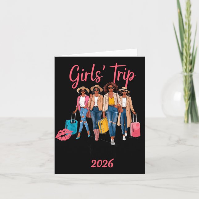 Black Girls Trip Bali 2026 Vacation Birthday Melan Card (Front)