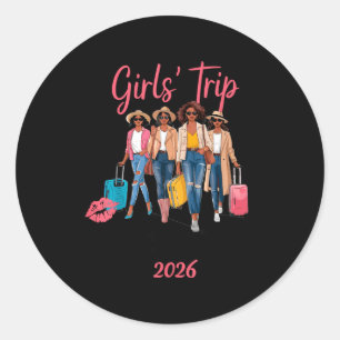 Black Girls Trip Bali 2026 Vacation Birthday Melan Classic Round Sticker