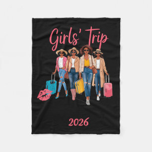 Black Girls Trip Bali 2026 Vacation Birthday Melan Fleece Blanket