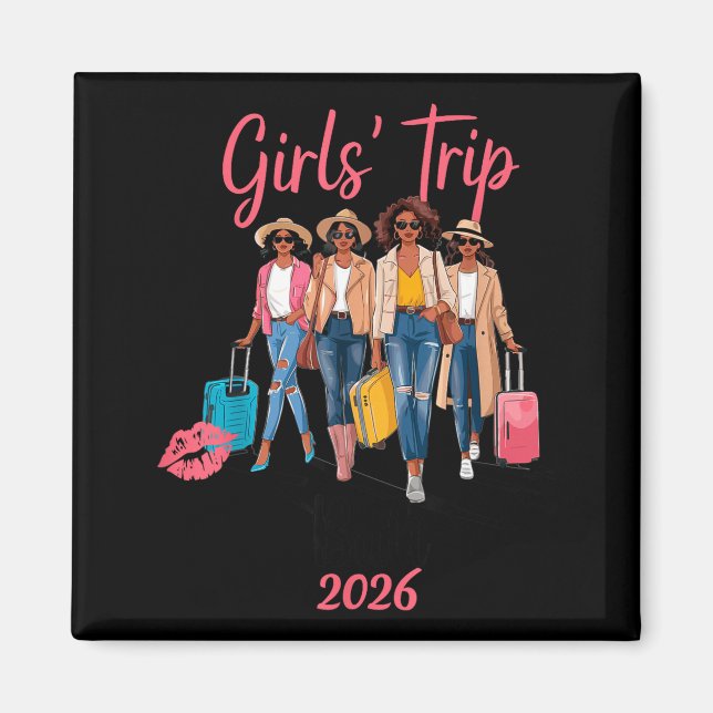 Black Girls Trip Bali 2026 Vacation Birthday Melan Magnet (Front)