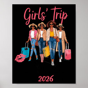 Black Girls Trip Bali 2026 Vacation Birthday Melan Poster