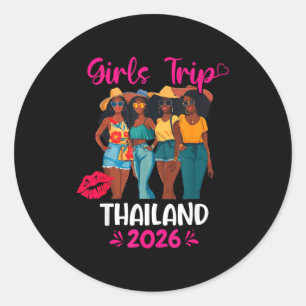 Black Girls Trip Thailand 2026 Vacation Matching Classic Round Sticker