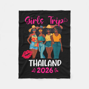 Black Girls Trip Thailand 2026 Vacation Matching  Fleece Blanket