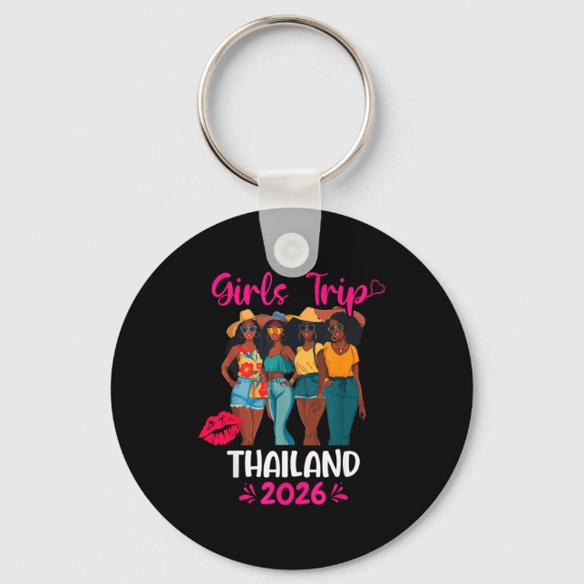 Black Girls Trip Thailand 2026 Vacation Matching  Key Ring (Front)
