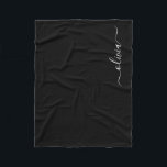 Black Girly Monogram Name Modern Fleece Blanket<br><div class="desc">Black Monogram Name Fleece Blanket. This makes the perfect sweet 16 birthday,  wedding,  bridal shower,  anniversary,  baby shower or bachelorette party gift for someone that loves glam luxury and chic styles.</div>