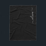 Black Girly Monogram Name Modern Fleece Blanket<br><div class="desc">Black Monogram Name Fleece Blanket. This makes the perfect sweet 16 birthday,  wedding,  bridal shower,  anniversary,  baby shower or bachelorette party gift for someone that loves glam luxury and chic styles.</div>