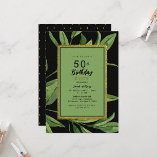 Black Glam 50th Birthday Party Invitation