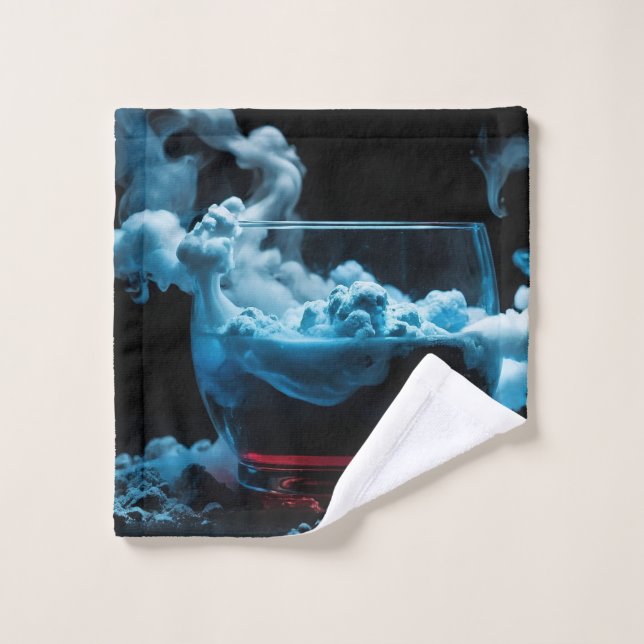 Black & Glass Tha Smoke Abstract Modern  Wash Cloth (Wash Cloth)