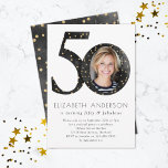 Black Glitter 50 & Fabulous Birthday Invitation<br><div class="desc">Invite guests to celebrate the birthday girl turning 50 & Fabulous with this chic gold glitter confetti design! **PLEASE READ BEFORE ORDERING** 1. If you make changes and the design is cropped or doesn't look right on the screen please use the Live Design Service to help you fix it. 2....</div>