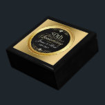 Black & Glitter 50th Wedding Anniversary Gift Box<br><div class="desc">Elegant black and gold glitter 50th wedding anniversary with white diamond hears and customisable text.</div>