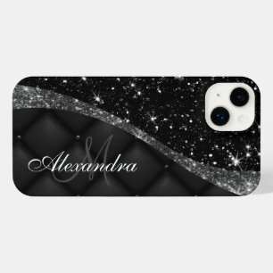 Black Glitter anf Glitter iPhone 14 Plus Case