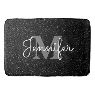 Black Glitter Bath Mat