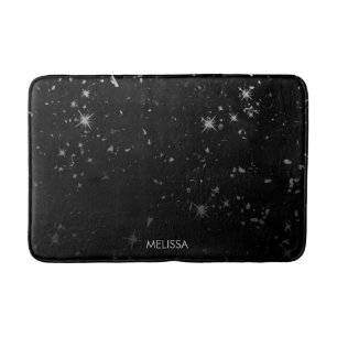 Black Glitter Bath Mat