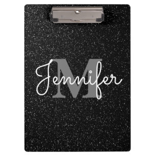 Black Glitter Clipboard