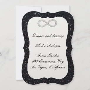 Black Glitter Diamond Infinity Reception Card