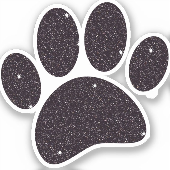 Black Glitter Dog Pawprint (Front)