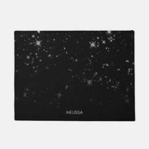 Black Glitter Doormat