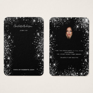 Black glitter earrings jewellery photo display car