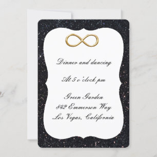 Black Glitter Gold Infinity Reception Card