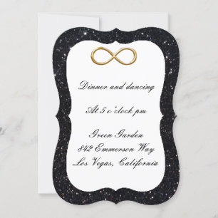Black Glitter Gold Infinity Reception Card