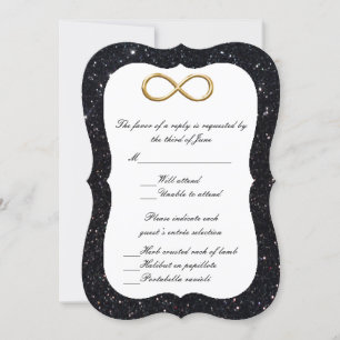 Black Glitter Gold Infinity Response Card