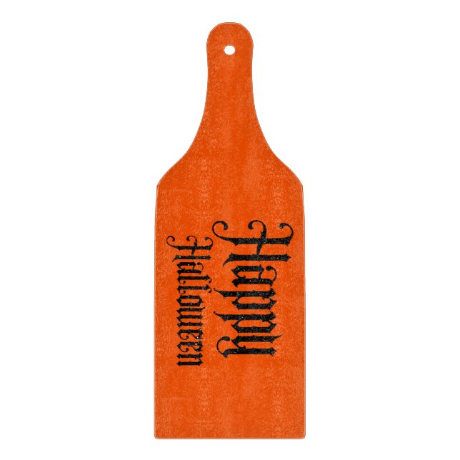 Black Glitter Happy Halloween Cutting Board (Front)