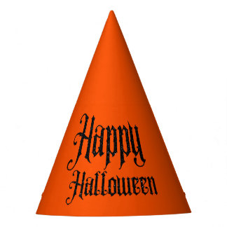 Black Glitter Happy Halloween Party Hat
