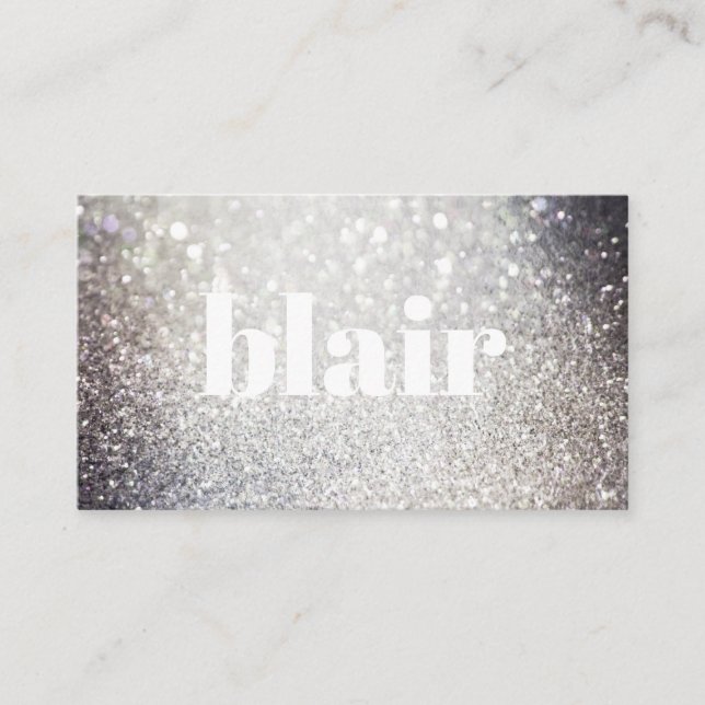 Black Glitter Holographic Iridescent Make-up Business Card (Front)