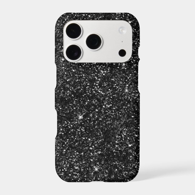 Black Glitter iPhone Case (Back)