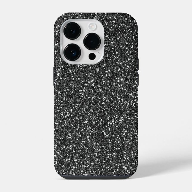 Black Glitter look iPhone Case (Back)