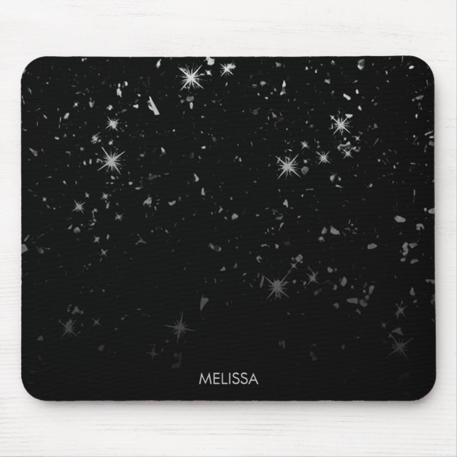 Black Glitter Mouse Mat (Front)