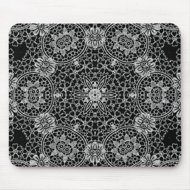 Black Glitter Mouse Mat (Front)