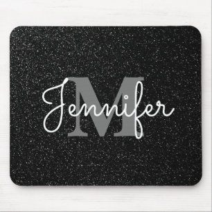 Black Glitter Mouse Mat