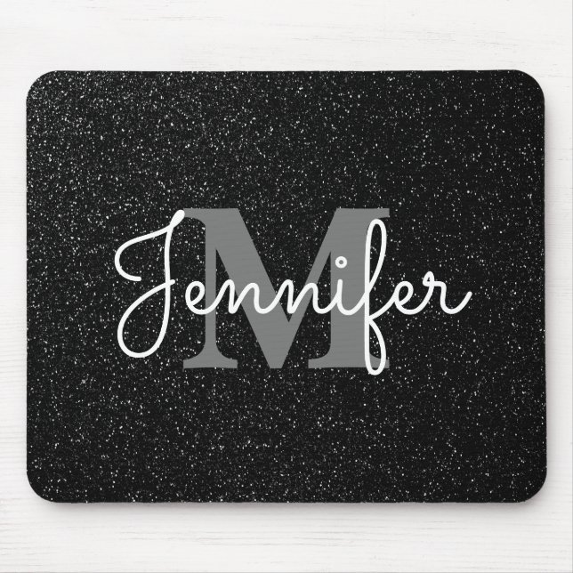 Black Glitter Mouse Mat (Front)