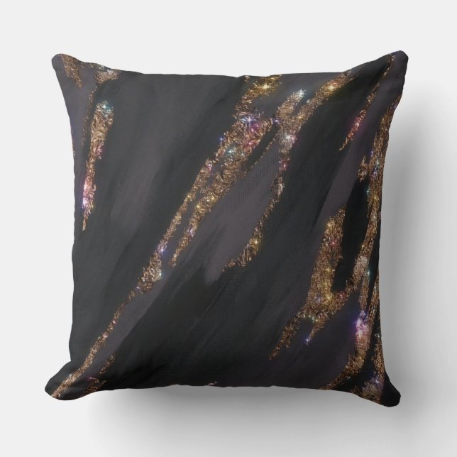 Black Glitter Pillow (Front)