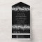 Black Glitter Silver Wedding All In One Invitation