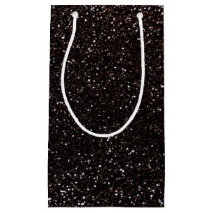 Black glitter small gift bag