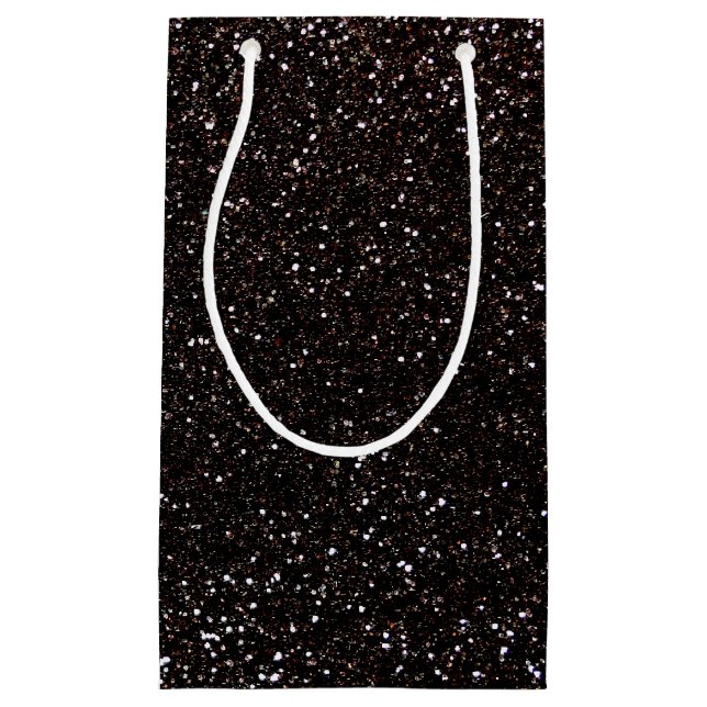 Black glitter small gift bag (Front)