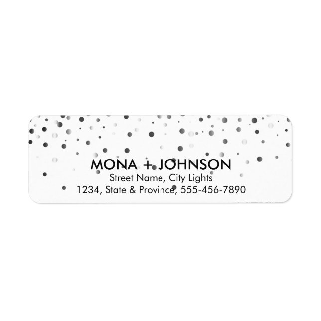 Black Glitter Sparkle Confetti Dots Modern (Front)