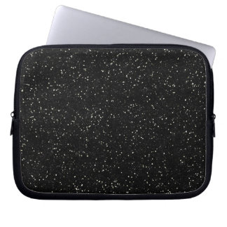 Black Glitter Sparkle Graphic Art Pattern Design Laptop Sleeve