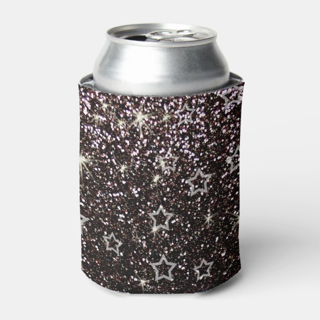 Black glitter stars can cooler (Can Front)
