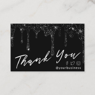black glitter thank you script package insert