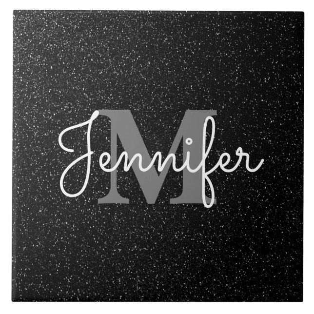 Black Glitter Tile (Front)