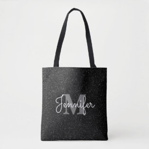 Black Glitter Tote Bag