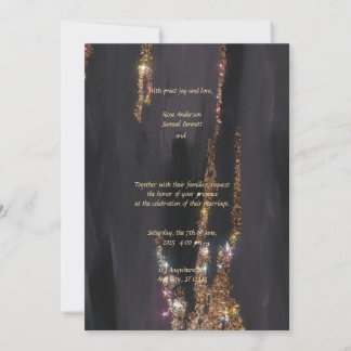 Black Glitter Wedding Invitation