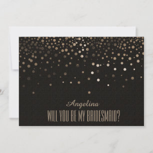 Black Glitter Will you be my bridesmaid? Invitation