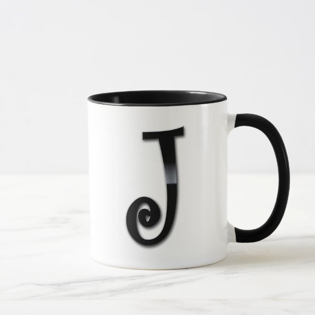 Black Gloss Monogram - J Mug (Right)