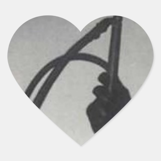 BLACK GLOVE AND WHIP HEART STICKER (Front)