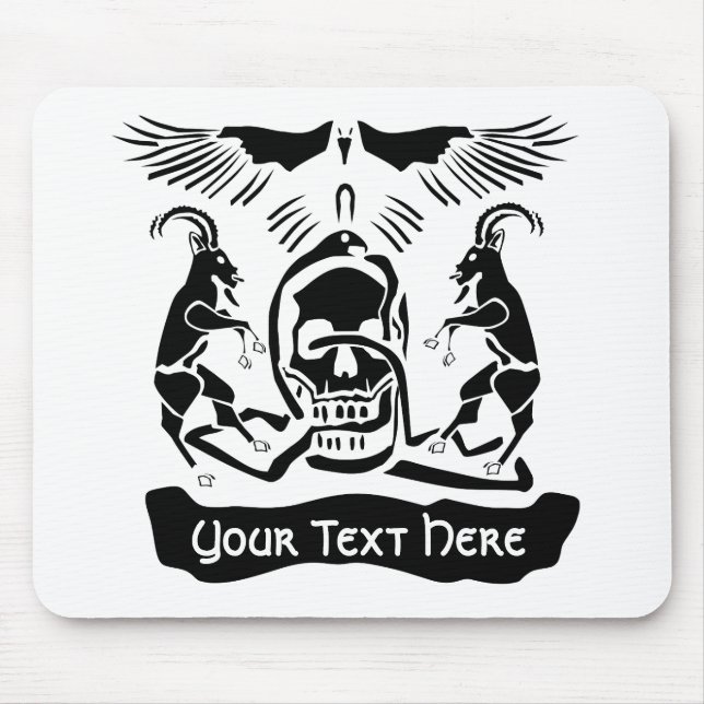 Black Goat Corrupt Trinity Crest Mouse Mat (Front)