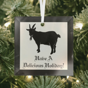 Black Goat Glass Tree Decoration